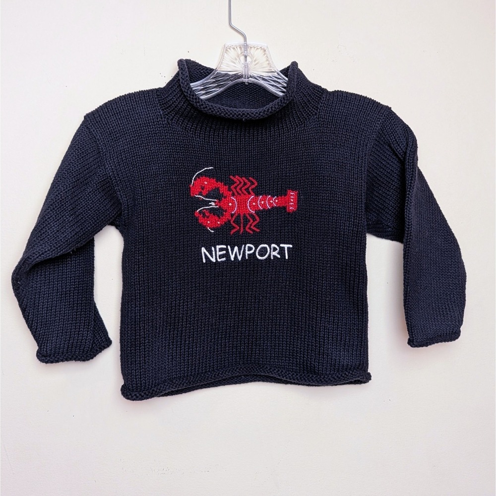 Claver Boutique Newport RI Lobster Navy‎ Sweater Pullover USA Toddler Boys 4T
